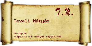 Teveli Mátyás névjegykártya